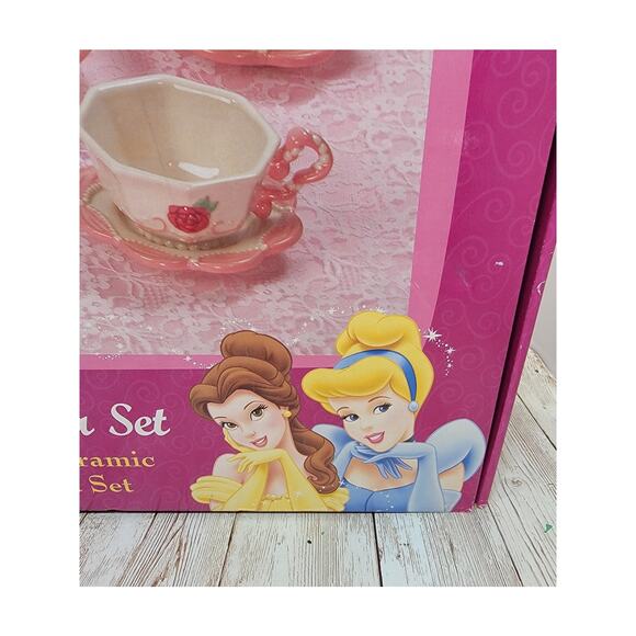 Complete Disney Princesses 12 Piece Fine Ceramic Tea Set 2003 Brass Key Box 1537 - Picture 10 of 10